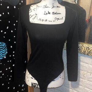 Chic Black Long Sleeve Bodysuit